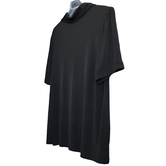 LANE BRYANT SHORT SLEEVE RUFFLED V-NECKLINE BLOUSE, 18/20, BLACK, POINTED COLLAR - Picture 5 of 10